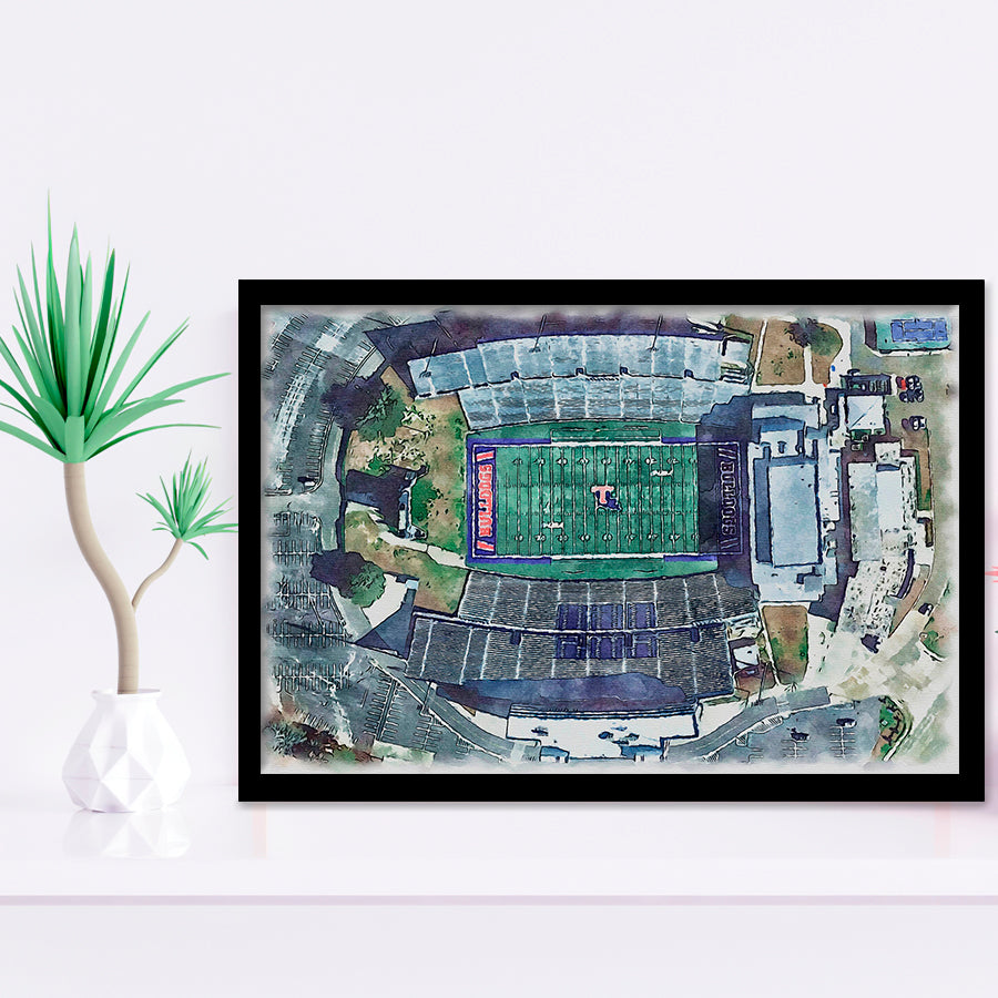 Joe Aillet Stadium WaterColor Framed Art Prints, Ruston Louisiana Watercolor, Stadium Art Gifts