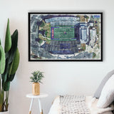 Joe Aillet Stadium WaterColor Framed Canvas Prints, Ruston Louisiana Watercolor, Stadium Art Gifts, Floating Frame