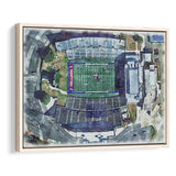 Joe Aillet Stadium WaterColor Framed Canvas Prints, Ruston Louisiana Watercolor, Stadium Art Gifts, Floating Frame