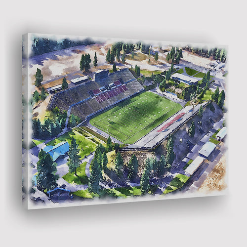 Joe Albi Stadium WaterColor Canvas Prints, Spokane Washington Watercolor, Stadium Art Gifts