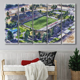 Joe Albi Stadium WaterColor 5 Panels B Mixed Canvas Prints, Extra Large, Spokane Washington Watercolor