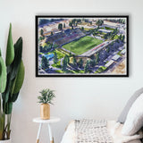 Joe Albi Stadium WaterColor Framed Canvas Prints, Spokane Washington Watercolor, Stadium Art Gifts, Floating Frame