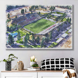 Joe Albi Stadium WaterColor Canvas Prints, Spokane Washington Watercolor, Stadium Art Gifts