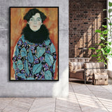 Portrait Of Johanna Staude By Gustav Klimt 1917-18,Framed Canvas Prints Wall Art Decor, Floating Frame
