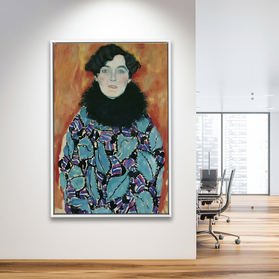 Portrait Of Johanna Staude By Gustav Klimt 1917-18,Framed Canvas Prints Wall Art Decor, Floating Frame