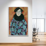 Portrait Of Johanna Staude By Gustav Klimt 1917-18,Framed Canvas Prints Wall Art Decor, Floating Frame