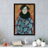 Portrait Of Johanna Staude By Gustav Klimt 1917-18,Framed Canvas Prints Wall Art Decor, Floating Frame