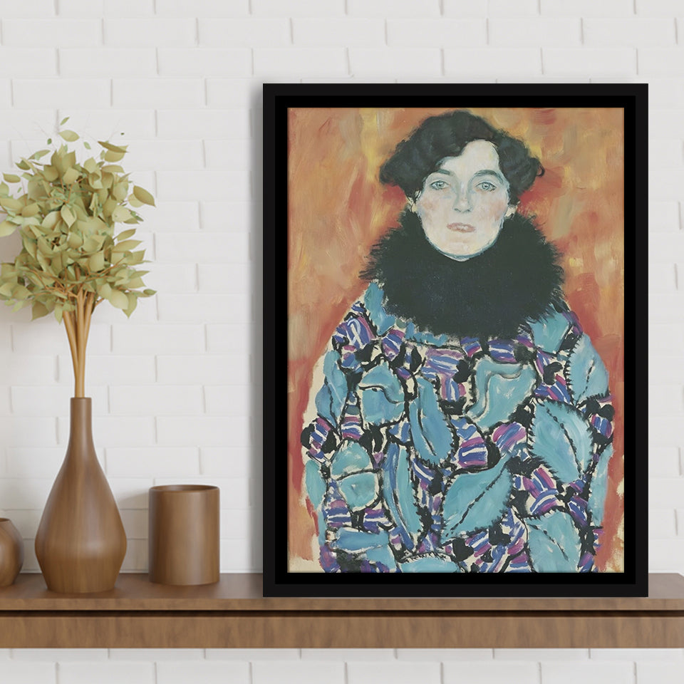 Portrait Of Johanna Staude By Gustav Klimt 1917-18,Framed Canvas Prints Wall Art Decor, Floating Frame