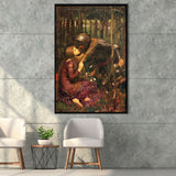 Beautiful Woman Without Mercy Art Print John William Waterhouse Print,Framed Canvas Prints Wall Art Decor, Floating Frame