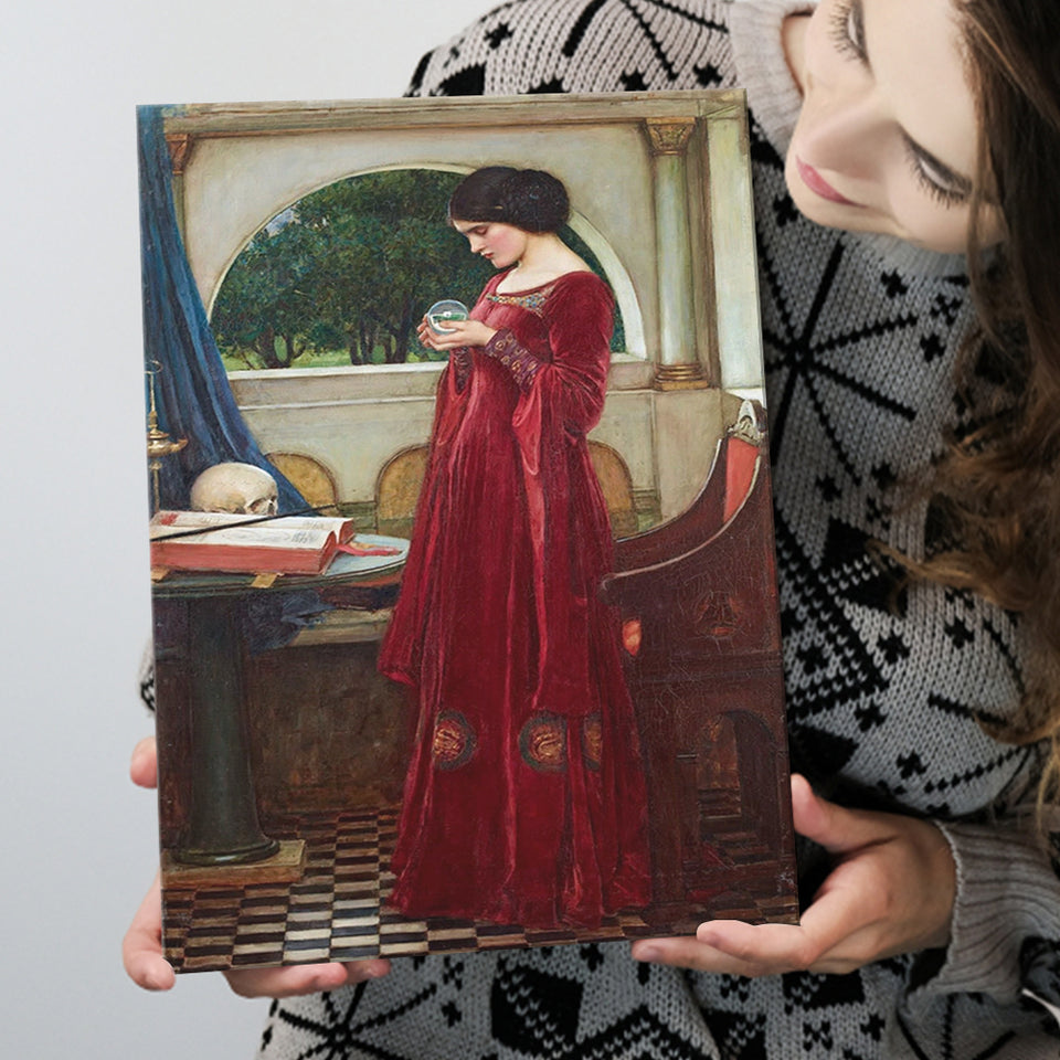 The Crystal Ball Canvas Mythology Wall Art,Waterhouse Print, Canvas Painting, Canvas Print Wall Art Decor