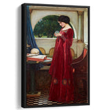 The Crystal Ball Canvas Mythology Wall Art,Waterhouse Print,Framed Canvas Prints Wall Art Decor, Floating Frame