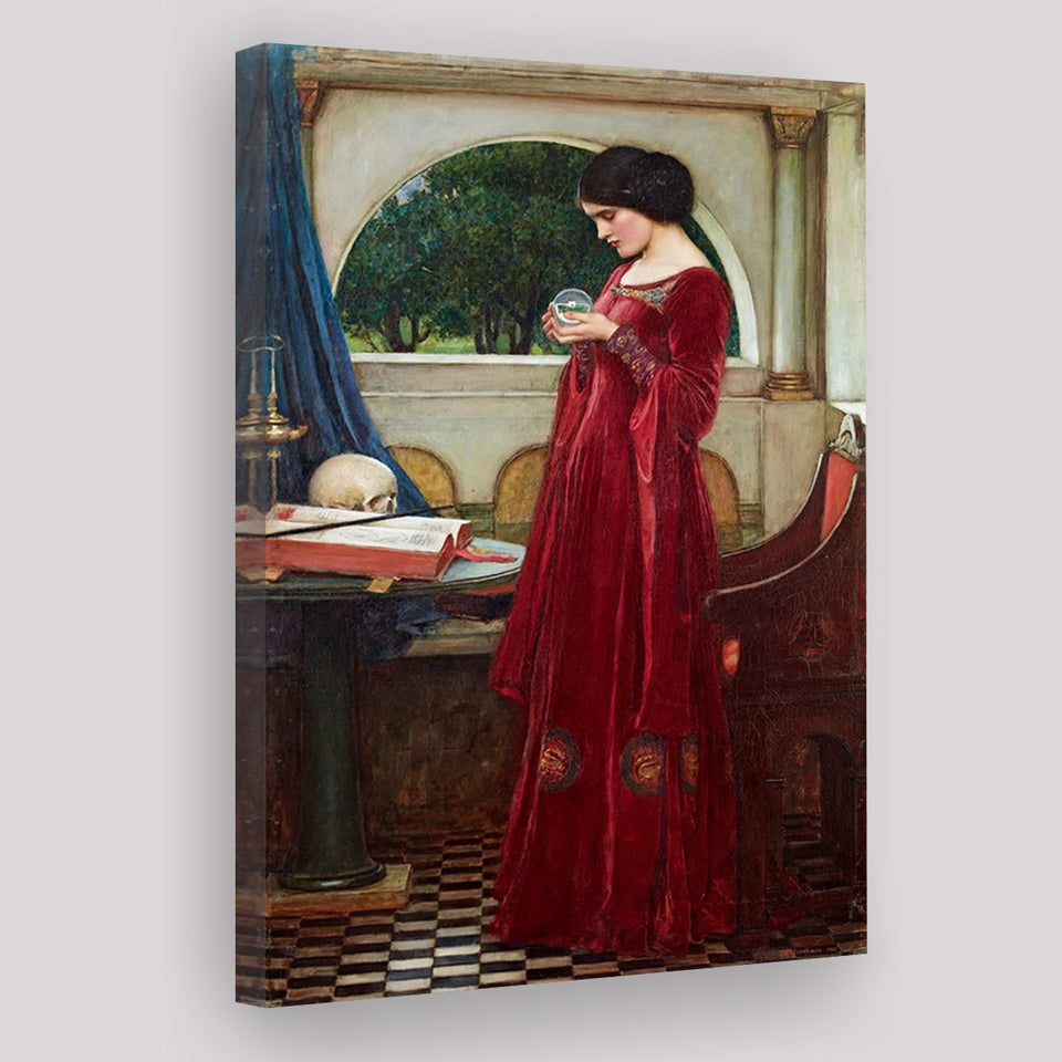 The Crystal Ball Canvas Mythology Wall Art,Waterhouse Print, Canvas Painting, Canvas Print Wall Art Decor