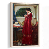 The Crystal Ball Canvas Mythology Wall Art,Waterhouse Print,Framed Canvas Prints Wall Art Decor, Floating Frame