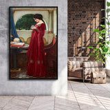 The Crystal Ball Canvas Mythology Wall Art,Waterhouse Print,Framed Canvas Prints Wall Art Decor, Floating Frame