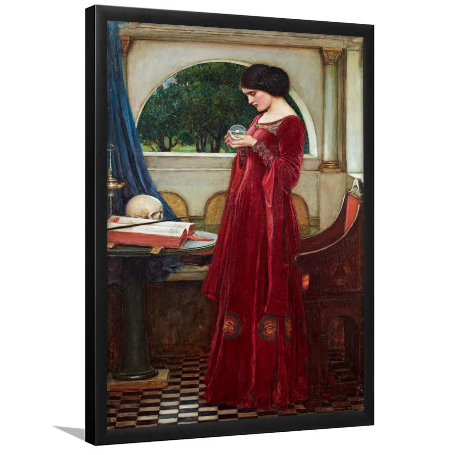 The Crystal Ball Mythology Wall Art,Waterhouse Print,Framed Art Prints Wall Decor, Picture Framed