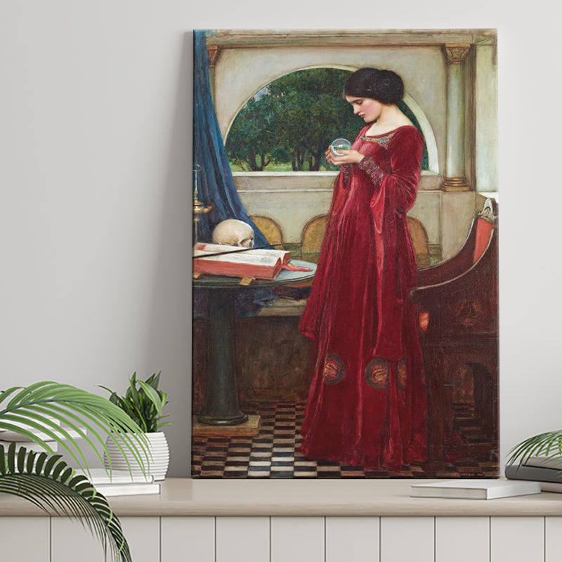 The Crystal Ball Canvas Mythology Wall Art,Waterhouse Print, Canvas Painting, Canvas Print Wall Art Decor