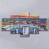 Johnny Red Floyd Stadium WaterColor 5 Panels Mix Canvas Prints,  Murfreesboro Tennessee Watercolor, Large Stadium Canvas