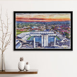 Johnny Red Floyd Stadium WaterColor Framed Canvas Prints,  Murfreesboro Tennessee Watercolor, Stadium Art Gifts