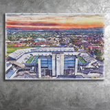 Johnny Red Floyd Stadium WaterColor Canvas Prints,  Murfreesboro Tennessee Watercolor, Stadium Art Gifts
