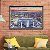 Johnny Red Floyd Stadium WaterColor Framed Art Prints,  Murfreesboro Tennessee Watercolor, Stadium Art Gifts
