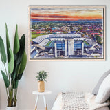 Johnny Red Floyd Stadium WaterColor Framed Canvas Prints,  Murfreesboro Tennessee Watercolor, Stadium Art Gifts