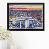 Johnny Red Floyd Stadium WaterColor Framed Canvas Prints,  Murfreesboro Tennessee Watercolor, Stadium Art Gifts