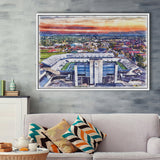 Johnny Red Floyd Stadium WaterColor Framed Canvas Prints,  Murfreesboro Tennessee Watercolor, Stadium Art Gifts