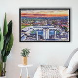 Johnny Red Floyd Stadium WaterColor Framed Canvas Prints,  Murfreesboro Tennessee Watercolor, Stadium Art Gifts