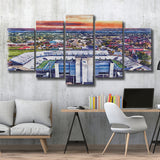 Johnny Red Floyd Stadium WaterColor 5 Panels Mix Canvas Prints,  Murfreesboro Tennessee Watercolor, Large Stadium Canvas