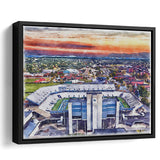 Johnny Red Floyd Stadium WaterColor Framed Canvas Prints,  Murfreesboro Tennessee Watercolor, Stadium Art Gifts