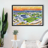 Johnson Hagood Stadium WaterColor Framed Canvas Prints, Charleston South Carolina Watercolor, Stadium Art Gifts