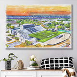 Johnson Hagood Stadium WaterColor Canvas Prints, Charleston South Carolina Watercolor, Stadium Art Gifts