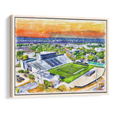 Johnson Hagood Stadium WaterColor Framed Canvas Prints, Charleston South Carolina Watercolor, Stadium Art Gifts