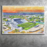 Johnson Hagood Stadium WaterColor Canvas Prints, Charleston South Carolina Watercolor, Stadium Art Gifts