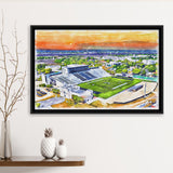 Johnson Hagood Stadium WaterColor Framed Canvas Prints, Charleston South Carolina Watercolor, Stadium Art Gifts