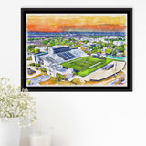 Johnson Hagood Stadium WaterColor Framed Canvas Prints, Charleston South Carolina Watercolor, Stadium Art Gifts
