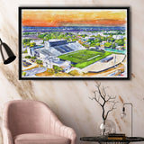 Johnson Hagood Stadium WaterColor Framed Canvas Prints, Charleston South Carolina Watercolor, Stadium Art Gifts