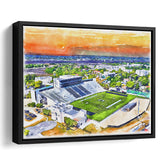 Johnson Hagood Stadium WaterColor Framed Canvas Prints, Charleston South Carolina Watercolor, Stadium Art Gifts