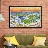 Johnson Hagood Stadium WaterColor Framed Art Prints, Charleston South Carolina Watercolor, Stadium Art Gifts