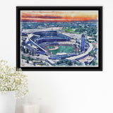 Kauffman Stadium WaterColor Framed Canvas Prints, Kansas City, Missouri Baseball Watercolor, Stadium Art Gifts, Floating Frame