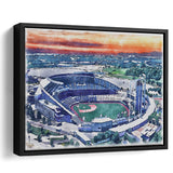 Kauffman Stadium WaterColor Framed Canvas Prints, Kansas City, Missouri Baseball Watercolor, Stadium Art Gifts, Floating Frame