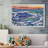 Kauffman Stadium WaterColor Framed Canvas Prints, Kansas City, Missouri Baseball Watercolor, Stadium Art Gifts, Floating Frame