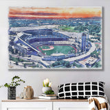 Kauffman Stadium WaterColor Canvas Prints, Kansas City, Missouri Baseball Watercolor, Stadium Art Gifts