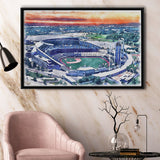 Kauffman Stadium WaterColor Framed Canvas Prints, Kansas City, Missouri Baseball Watercolor, Stadium Art Gifts, Floating Frame