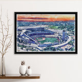 Kauffman Stadium WaterColor Framed Canvas Prints, Kansas City, Missouri Baseball Watercolor, Stadium Art Gifts, Floating Frame