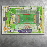 KellyShorts Stadium WaterColor Canvas Prints, Mount Pleasant Michigan Watercolor, Stadium Art Gifts