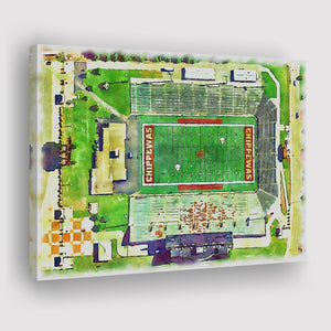 KellyShorts Stadium WaterColor Canvas Prints, Mount Pleasant Michigan Watercolor, Stadium Art Gifts