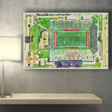KellyShorts Stadium WaterColor Canvas Prints, Mount Pleasant Michigan Watercolor, Stadium Art Gifts