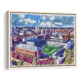 Kenan Memorial Stadium WaterColor Framed Canvas Prints, Chapel Hill North Carolina Watercolor, Stadium Art Gifts