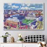 Kenan Memorial Stadium WaterColor Canvas Prints, Chapel Hill North Carolina Watercolor, Stadium Art Gifts